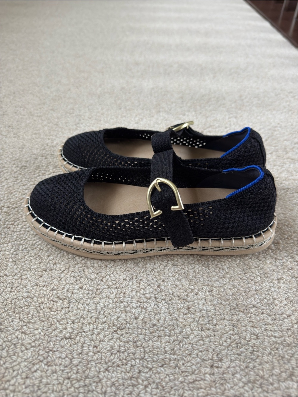 Women’s Black Mary Jane Espadrille Flats - Picture 4 of 6